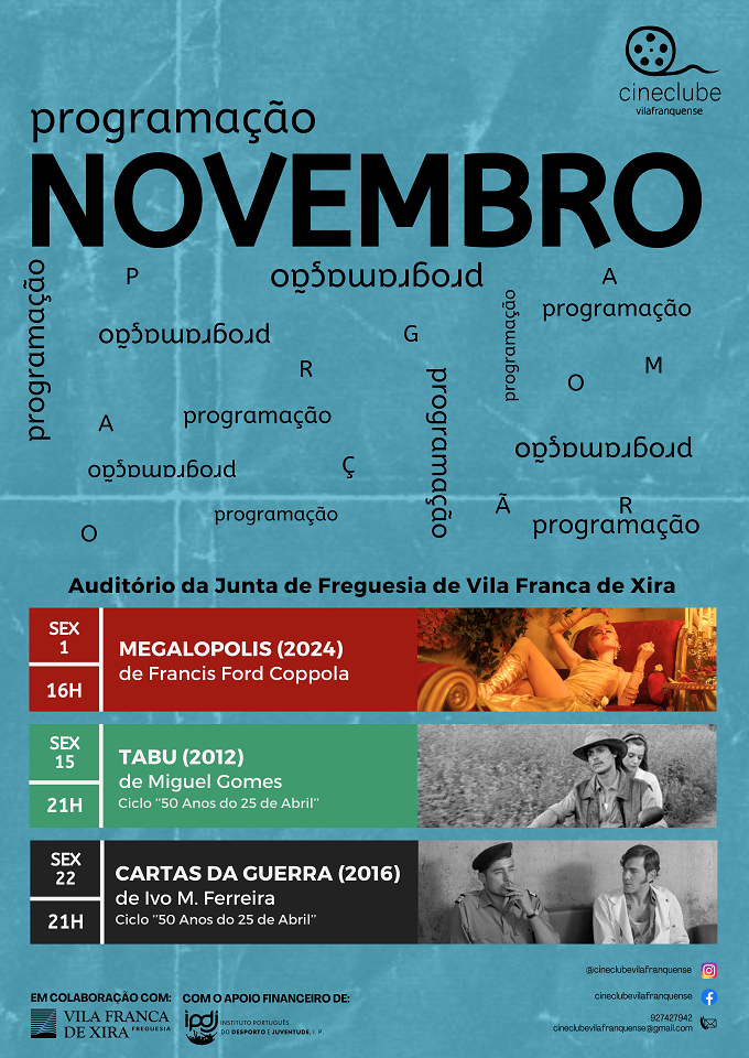 Programação de novembro - Cineclube Vilafranquense